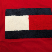 Pull TOMMY HILFIGER Bleu Marine Logo Géant Relief Taille M Coton Homme