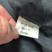 Chemise Kenzo Homme XL Noire Unie 100% Lin Logo Excellent État