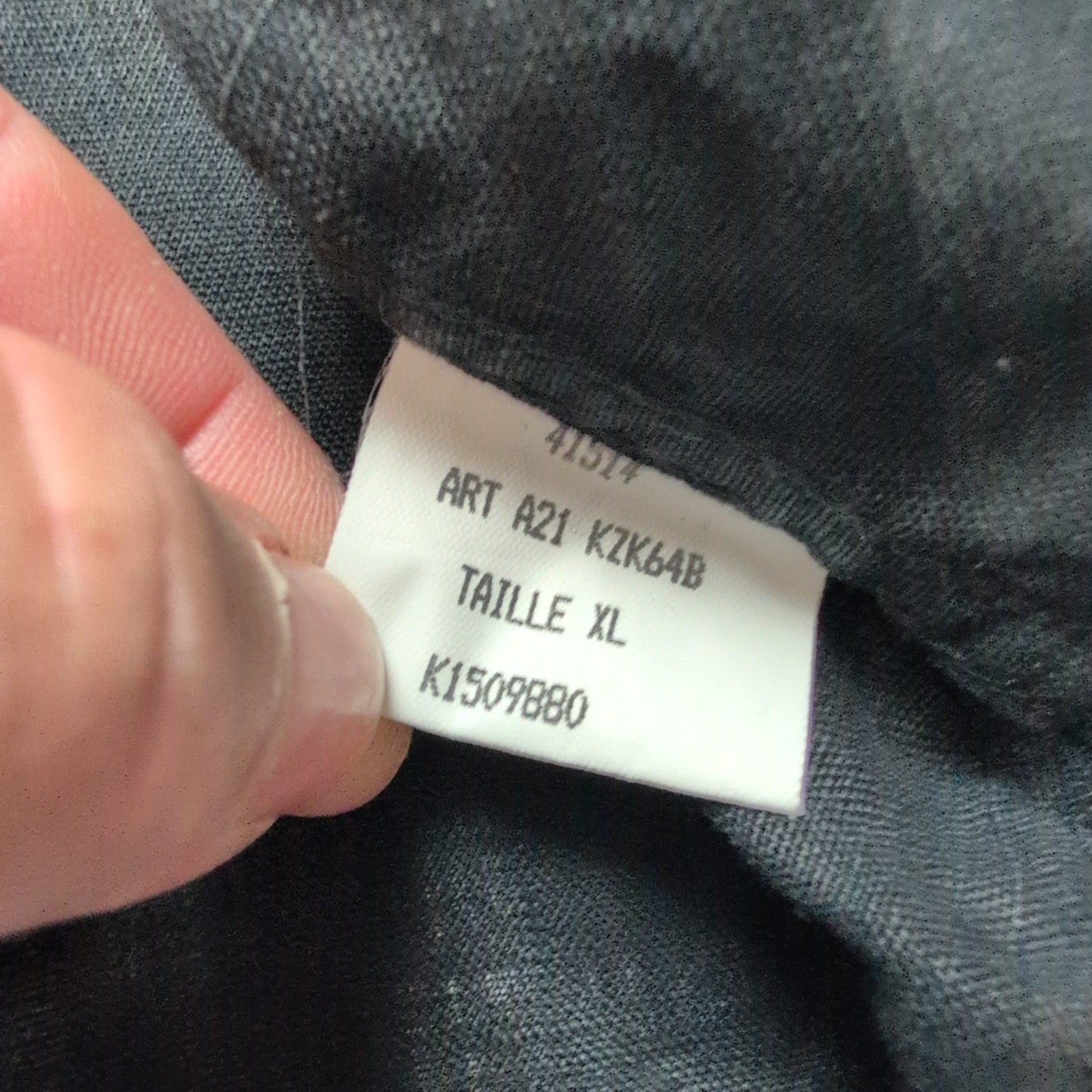 Chemise Kenzo Homme XL Noire Unie 100% Lin Logo Excellent État
