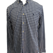 Chemise Polo Ralph Lauren Shirt M Slim Fit Stretch Carreaux Bleu Button Down