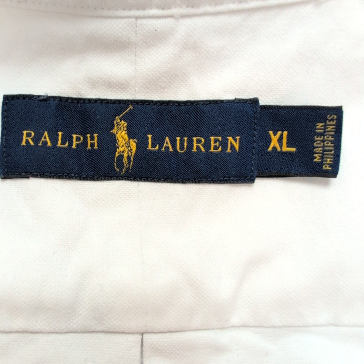 Chemise Ralph Lauren XL Blanc Uni Logo Marron Poche Classique manches courtes