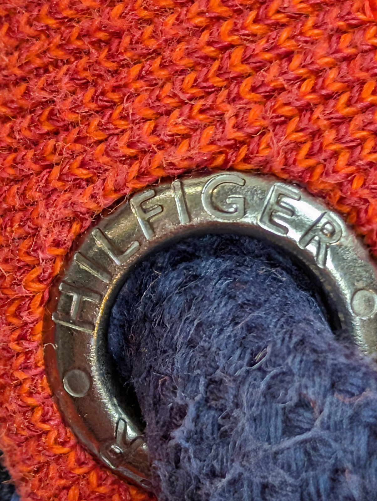 Sweat à Capuche TOMMY HILFIGER Homme XL Orange Vintage Fit Logo Brodé Rare
