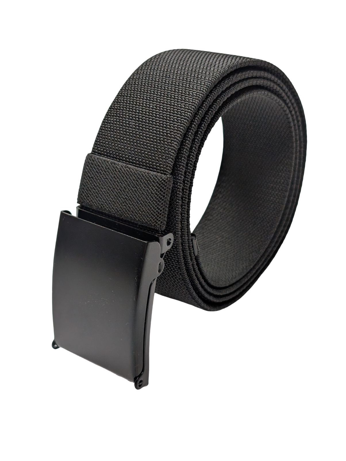 Ceinture Élastique Nylon Confort Style Vintage/Moderne Boucle Métal Noire