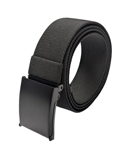 Ceinture Élastique Nylon Confort Style Vintage/Moderne Boucle Métal Noire