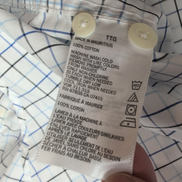 Chemise Nautica Blanc Carreaux Bleu Noir 2XL Coton Vintage XXL