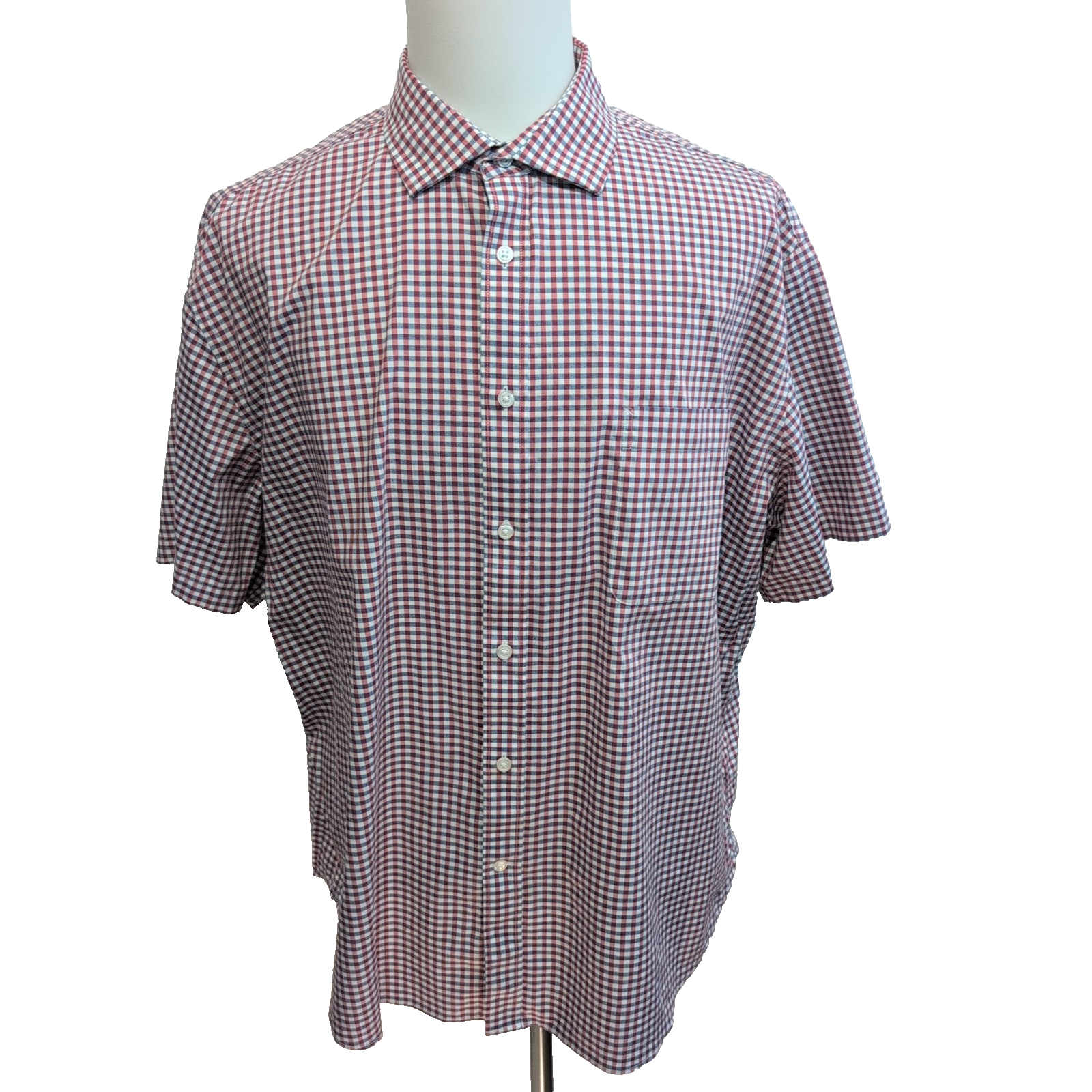 Chemise Tommy Hilfiger 2XL 3XL carreaux rouge bleu manches courtes coton