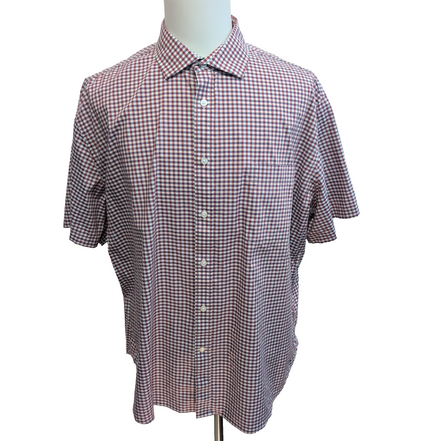 Chemise Tommy Hilfiger 2XL 3XL carreaux rouge bleu manches courtes coton