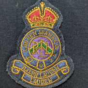 Pull LAUREN Jeans Co Ralph Lauren XL marine rayures violet écusson brodé