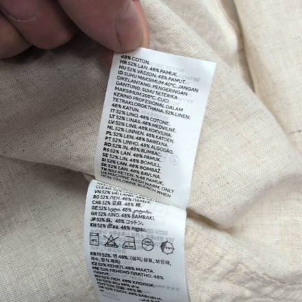 Chemise H&M XL Regular Fit Lin Coton Crème Manches Longues Comme Neuve