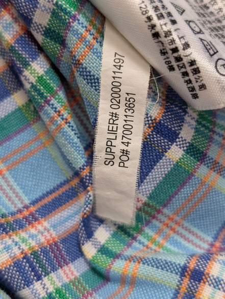 Chemise Polo Ralph Lauren Shirt L Bleu Carreaux Oxford Button Down Coton