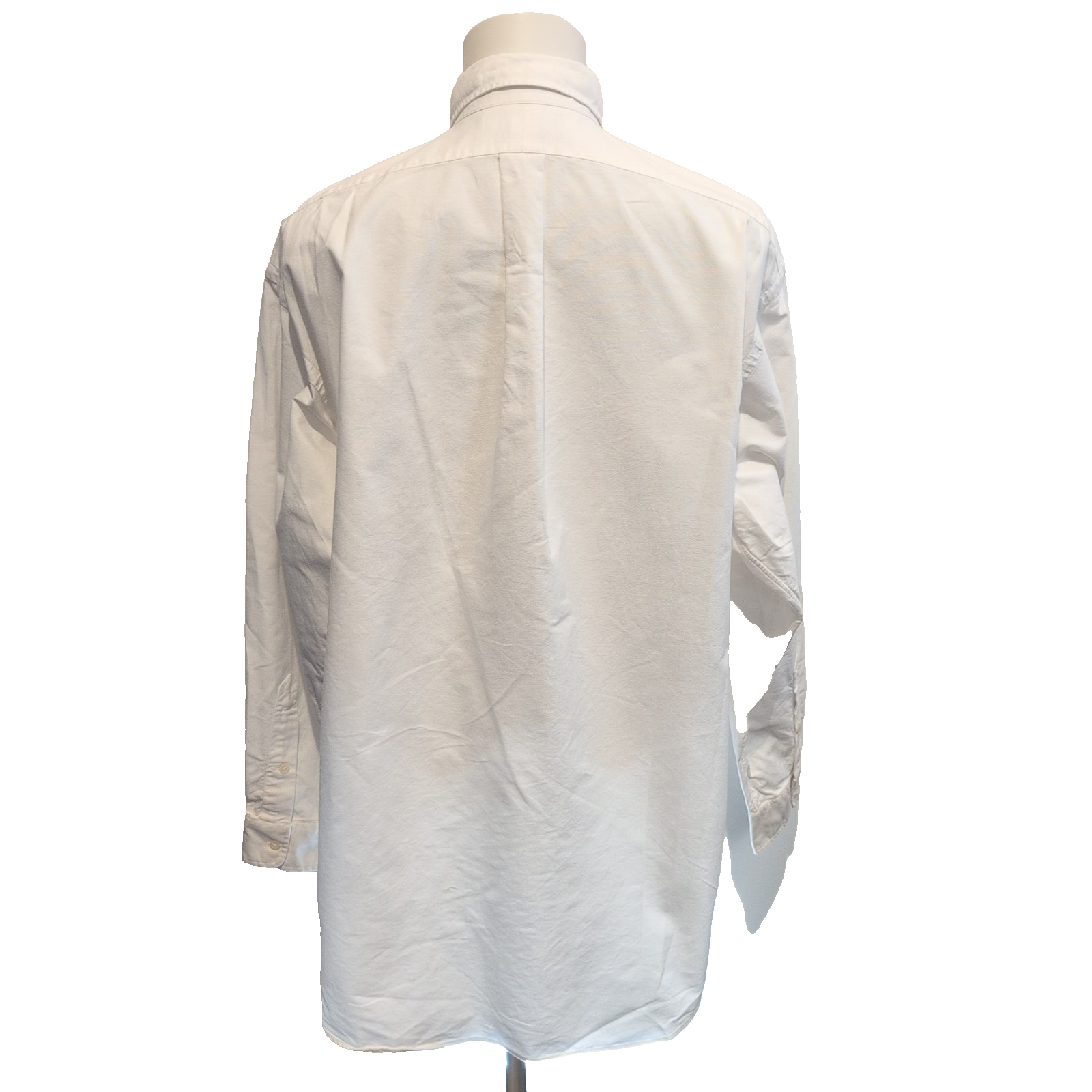 Chemise Ralph Lauren Big Shirt L 2XL Blanc Manches Longues Logo Coton