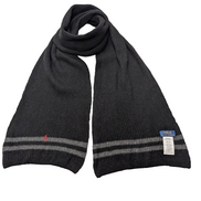 Écharpe Polo Ralph Lauren Côtelée Noire Logo Rouge Laine d'Agneau Mix