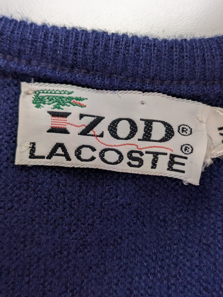 Pull LACOSTE Homme Vintage Bleu Marine Taille XL Excellent État Chic