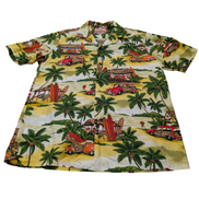 Chemise hawaïenne RJC Made in Hawaii USA surfboard manches courtes taille M #647