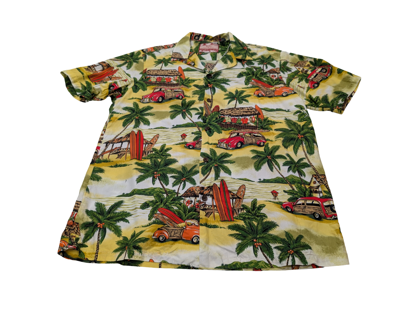 Chemise hawaïenne RJC Made in Hawaii USA surfboard manches courtes taille M #647