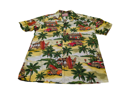 Chemise hawaïenne RJC Made in Hawaii USA surfboard manches courtes taille M #647