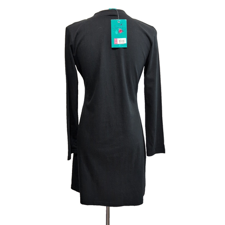 Robe Spanima L/XL Noire Coton Manches Longues Brodée Col V