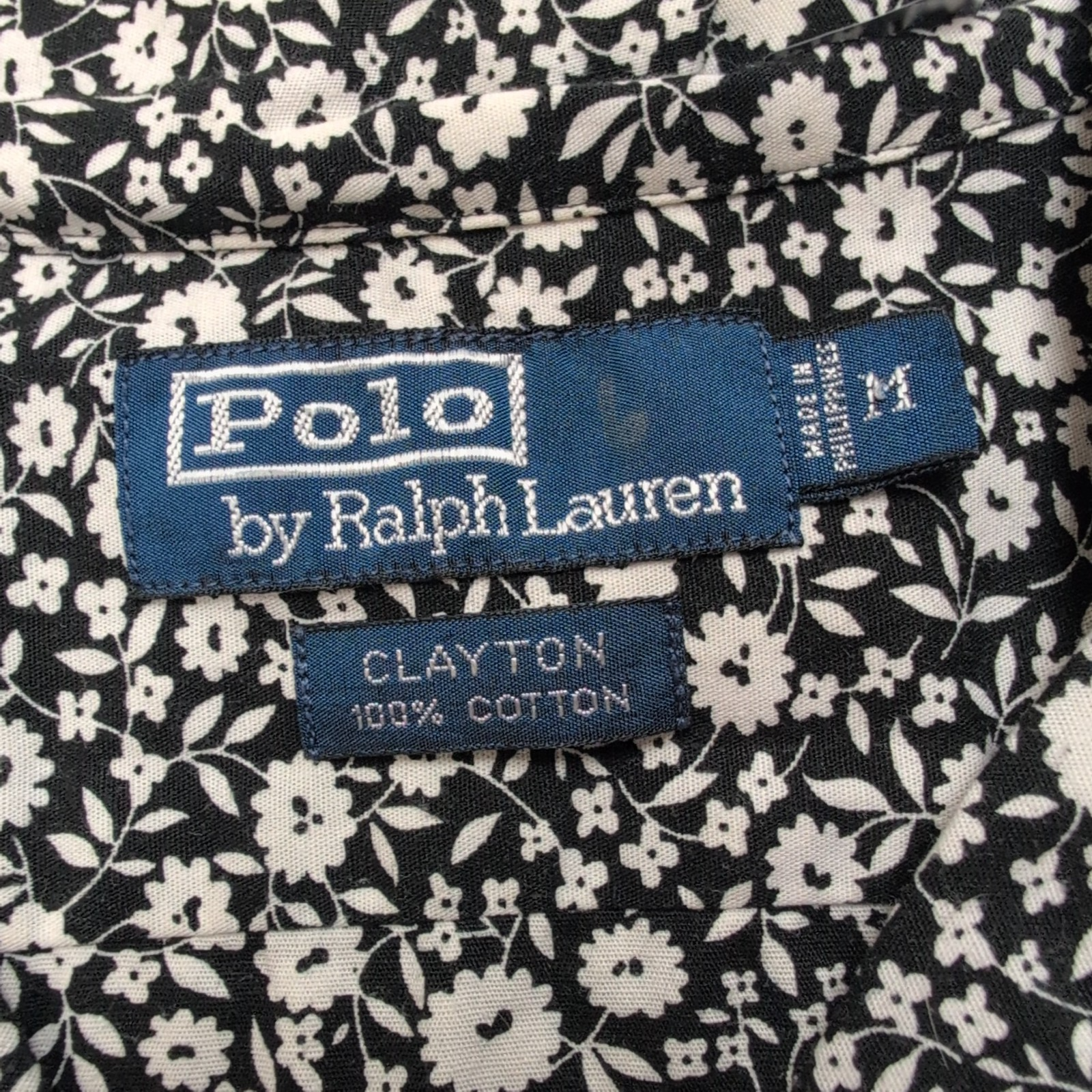 Chemise Polo Ralph Lauren Clayton M Noire Fleurie Hawaïenne Manches Courtes
