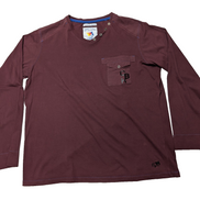 T-Shirt Manches Longues Bordeaux CBK - Taille XL - Poche à Rabat - Neuf sans Éti