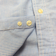 Chemise Chaps bleu ciel à petits carreaux avec poche et logo manches courtes XL