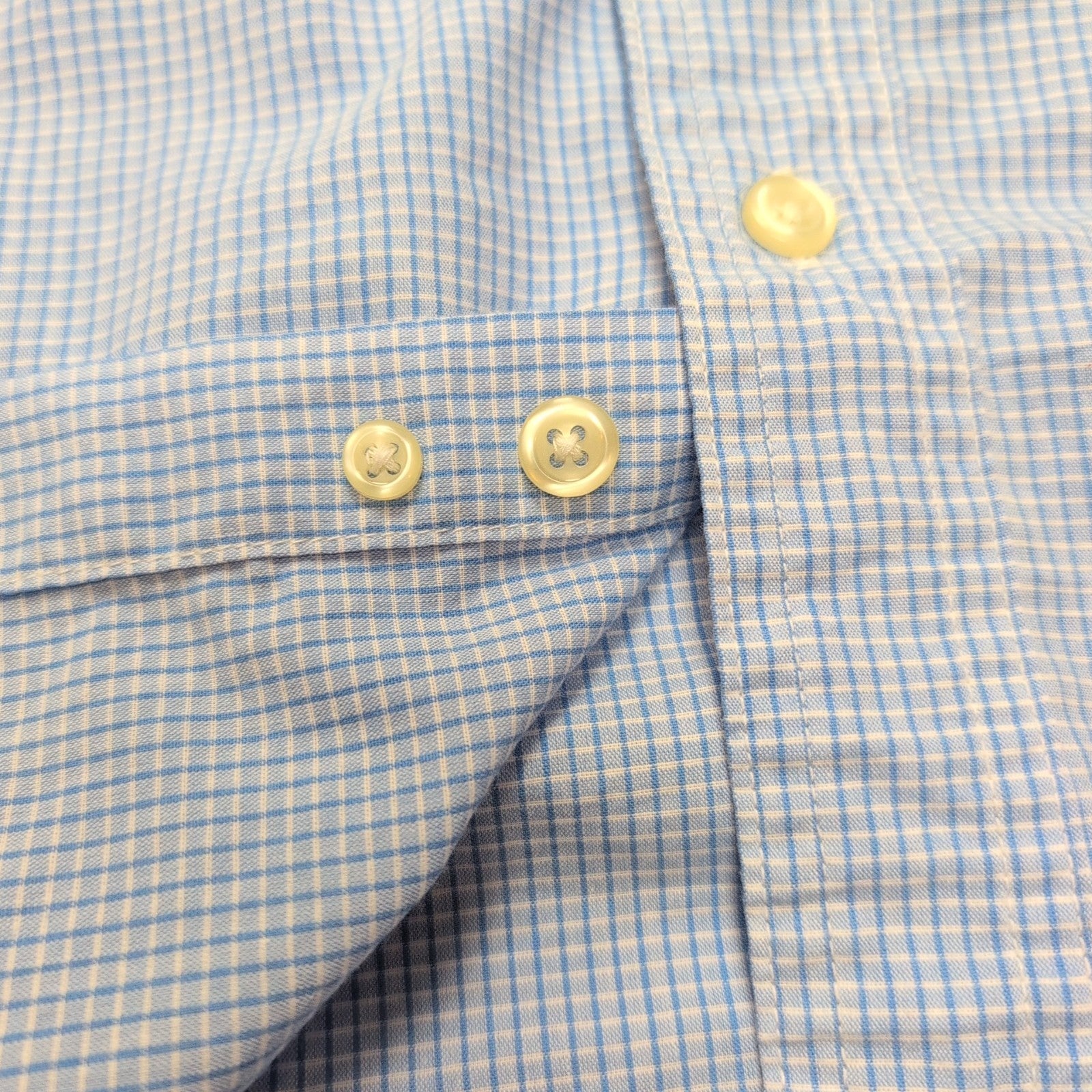 Chemise Chaps bleu ciel à petits carreaux avec poche et logo manches courtes XL