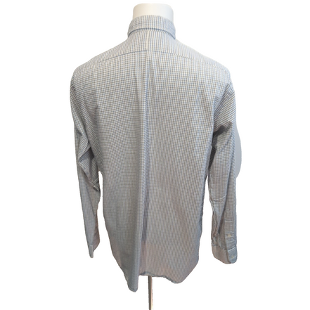 Chemise Ralph Lauren Ellington Homme M Blanche Carreaux Bleu Noir