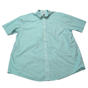 Chemise L.L. Bean verte à carreaux manches courtes taille XL/XXL #28e
