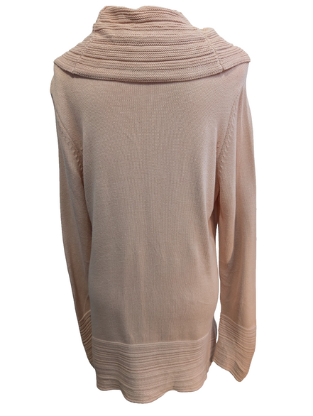 Pull Calvin Klein Vintage femme Grand Col Roulé Rose Saumon - Taille L
