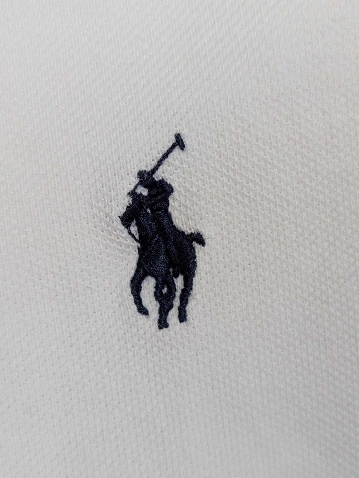 Polo manches courtes Polo Ralph Lauren blanc XL coton piqué logo bleu marine