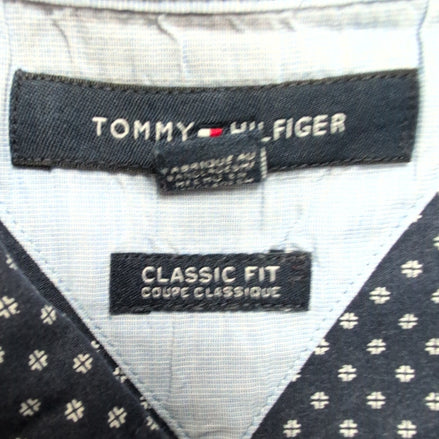 Chemise TOMMY HILFIGER Bleu Marine à Motifs avec Poche Manches Longues T.M