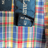 Chemise Ralph Lauren XL Bleue Rouge Manches Courtes Logo Bleu