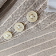Chemise Polo Ralph Lauren Manches Longues Custom Fit Crème Rayures XXL