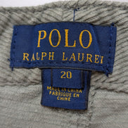 Pantalon Velours Côtelé Polo Ralph Lauren W28 L28 Gris Homme Vintage Jean