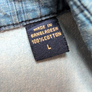 Chemise Wrangler Jeans Co Bleu à carreaux Taille L 100% Coton Manches courtes P