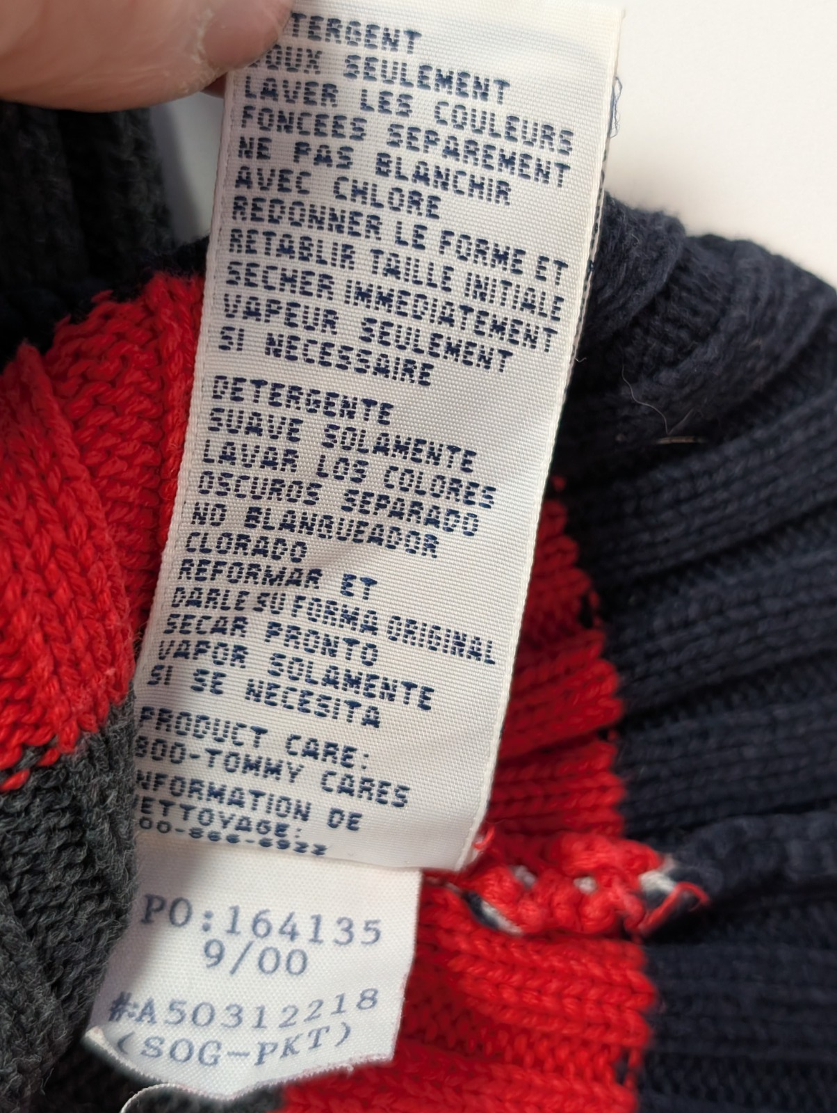 Pull TOMMY HILFIGER Femme Col Montant Maille Côtelée Multicouleurs Taille M