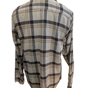 Wrangler L Chemise Western Flanelle Crème Beige Carreaux Boutons Métal