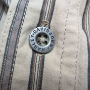 Chemise Harley Davidson XL Beige Rayures Brodée Dos Moto USA
