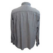Chemise Columbia L Gris Uni 100% Coton Poche Stylo Minimaliste manches longues