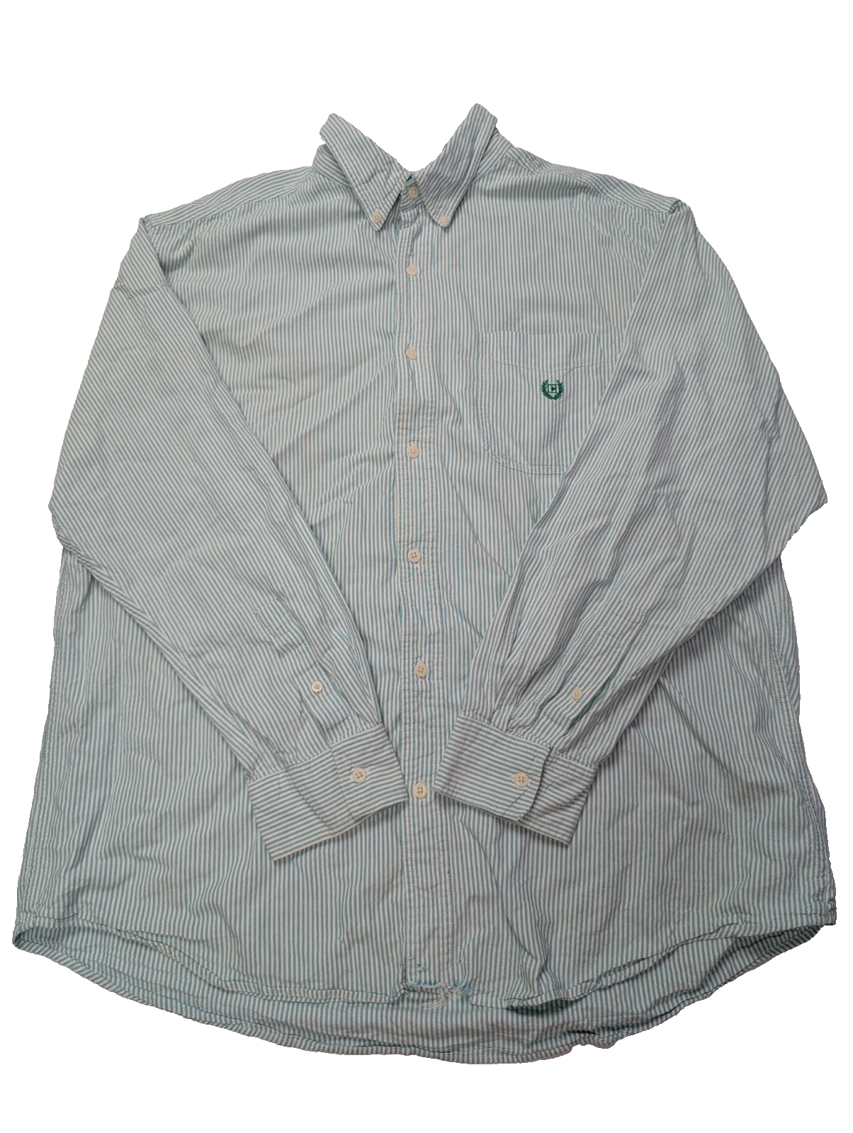 Chemise CHAPS verte menthe à rayures avec poche et logo brodé taille XL #253msch