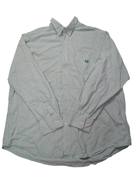 Chemise CHAPS verte menthe à rayures avec poche et logo brodé taille XL #253msch