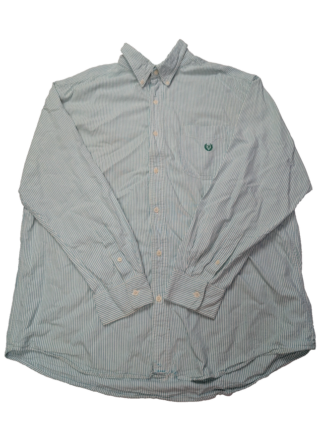 Chemise CHAPS verte menthe à rayures avec poche et logo brodé taille XL #253msch