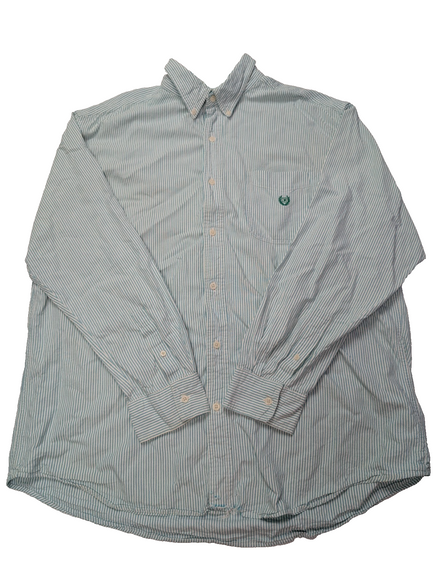 Chemise CHAPS verte menthe à rayures avec poche et logo brodé taille XL #253msch