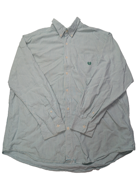 Chemise CHAPS verte menthe à rayures avec poche et logo brodé taille XL #253msch