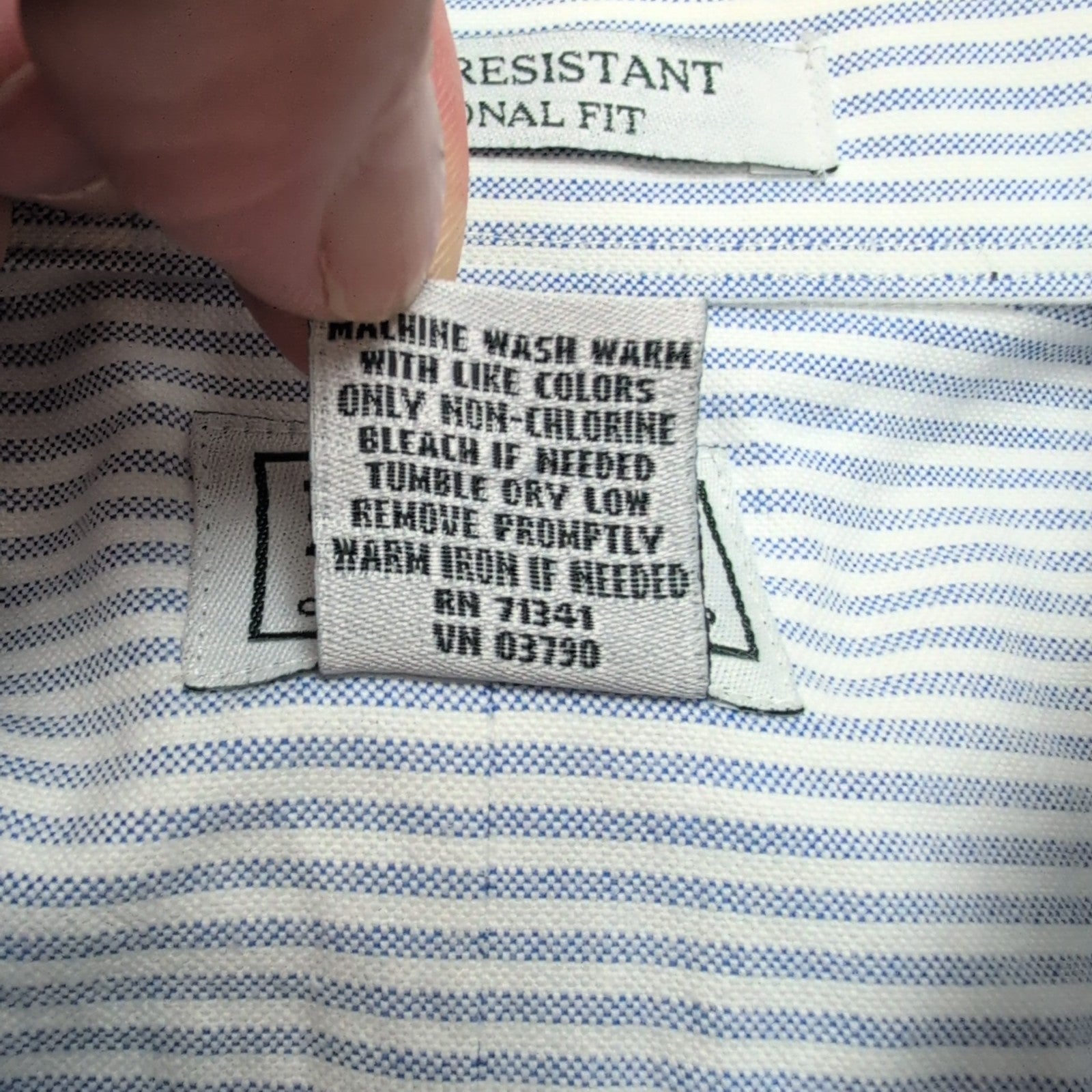 Chemise L.L. Bean bleue à rayures manches longues taille XL #207e