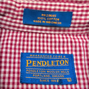Chemise Pendleton L Western Rouge Carreaux 100% Coton 2 Poches manches longues