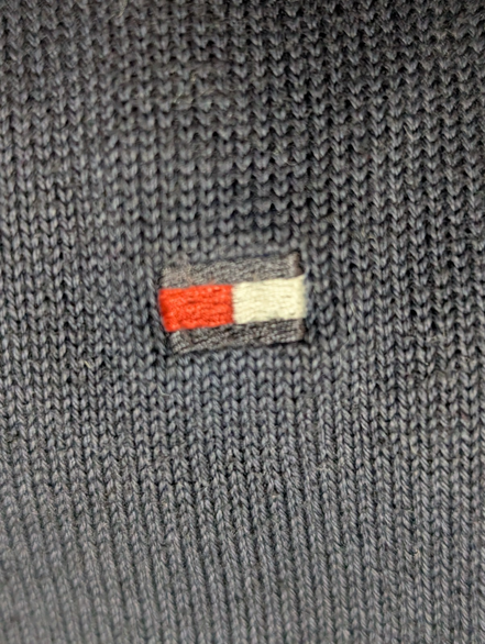 Pull Tommy Hilfiger Col V Bleu Marine Coupe Large - Taille 3XL (XXL TG)