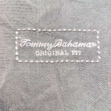 Chemise hawaïenne Tommy Bahama Original Fit LG noire 100% soie gaufrée