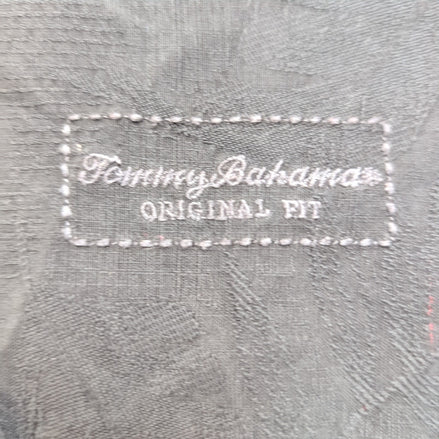 Chemise hawaïenne Tommy Bahama Original Fit LG noire 100% soie gaufrée