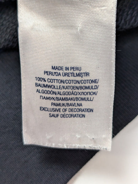Sweat Polo Ralph Lauren M Bleu Marine Rayures Grises Logo Blanc Col Rond