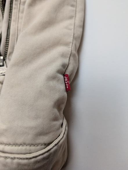 Blouson Veste Levis Homme L Doublé Sherpa Crème Beige Vintage Fermeture Zip